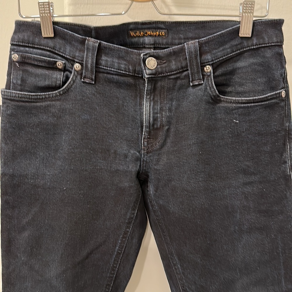 Nudie Jeans “Tight Long John” organic black skinny jeans. - Picture 3 of 7